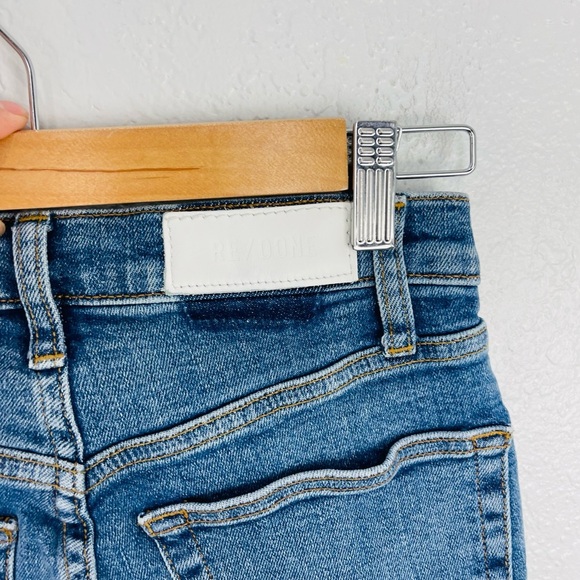 Re/Done Originals Jeans 90s High Rise Waist Ankle Crop High Rise In French Blue - Picture 5 of 8